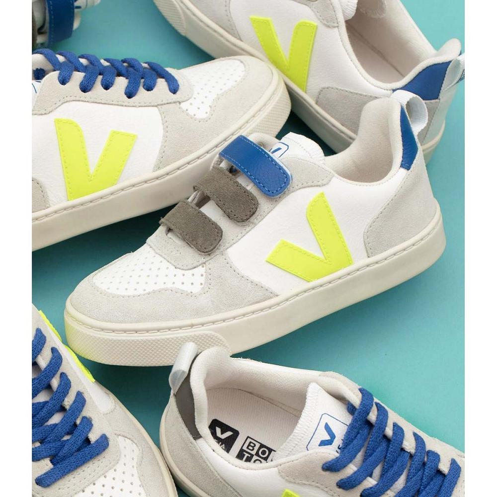 Kids' Veja V-10 X BONTON Sneakers White/Blue | ZA 843WNB